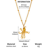 Collier en acier inoxydable plaqué or, résistant à l'eau, sans ternissement, avec coquillage, cœur et os de poisson, tendance TikTok, par Fanhua Jewelry