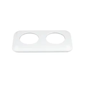 Retro White Ceramic 2 Gang Square Frame for Wall Switches and Socket