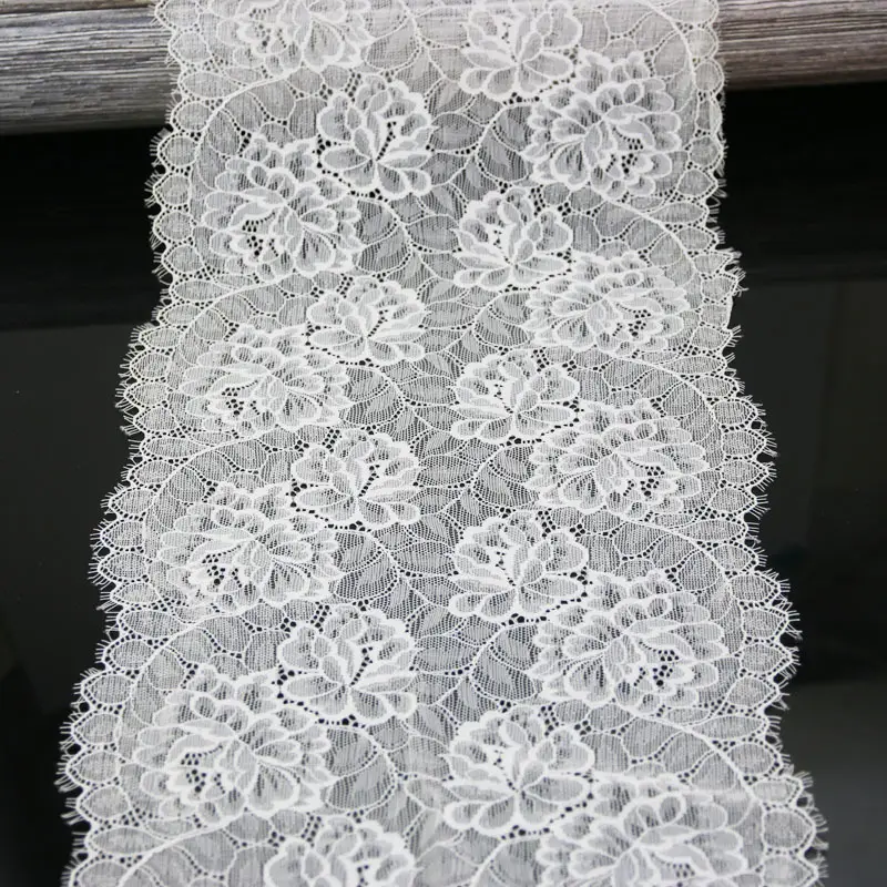 (3 미터) 23cm 꽃 스트레치 레이스 트림 의류 액세서리 드레스 재봉 아플리케 의상 레이스 원단 도매