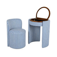 Ensemble de coiffeuse de luxe vintage motif léopard, zèbre et tigre, avec chaise et panneau de rangement rabattable, pour chambre à coucher