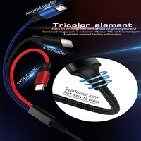 Câble USB multi-connecteurs PD 60W de haute qualité Câble de charge 4-en-1 USB-A de type C à type C 8Pin