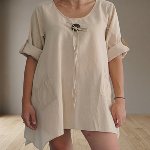 Vestido de Verano Floral de Un Solo Hombro, 100% Algodón Tejido, Corto, de Manga Larga, Silueta en A, para Fiestas y Celebraciones - Product Image 2