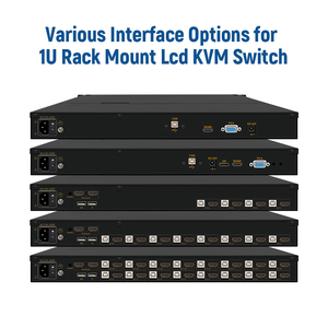Console KVM en rack 1U OEM avec tiroir, écran LCD 17,3 19 pouces 4K VGA USB avec extenseur IP et commutateur en stock KVM-17308-005 Commutateur KVM VGA - Product Image 2