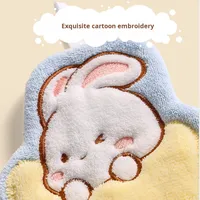 New Children's Hand Towel Hangable Absorbent Cute Rabbit Quick-Dry Coral Velvet Bathroom Hand Towel Wholesale