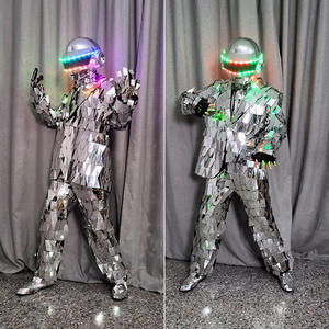 Costumes de Mirror Man avec casque LED lumineux, vêtements de scène pour bar, KTV, spectacle de danse avec lentilles <span class=keywords><strong>disco</strong></span> sur échasses - Product Image 3