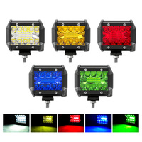 Barre lumineuse de travail LED 4 pouces 60W à trois lentilles, lampe de conduite tout-terrain pour SUV, camion, moto