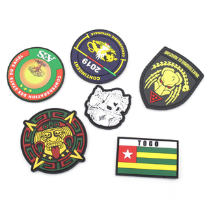 Écussons personnalisés en PVC AES avec logo personnalisé Écusson en silicone Crochet et boucle Écusson en caoutchouc PVC souple pour vêtements Chapeau - Product Image 4