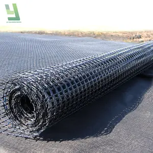 Kekuatan regang tinggi PP plastik Roadbed konstruksi Sub-grade memperkuat PP Biaxial Geogrid