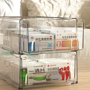 Grote Capaciteit Eenvoudige Stijl Medicijnkast Stapelbare Stofdichte Desktop Lade Organizer Pil Case Opbergkast Organisatie - Product Image 4