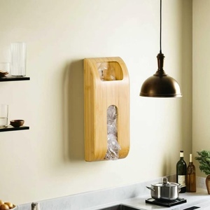Organizzatore per Sacchetti in Plastica <span class=keywords><strong>da</strong></span> Parete in Bambù Naturale, Porta Sacchetti per Dispensa e Cucina - Product Image 3
