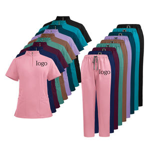 カラージッパー歯科医院医療スクラブユニフォームカスタム看護医療スクラブセット女性プライベートラベルスクラブユニフォームセット - Product Image 1