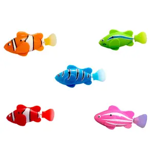 멀티 컬러 쉬운 설치 애완 동물 재미 고양이 장난감 어항 장식 자동 수영 전자 물고기