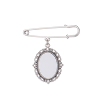 Épinglette carrée dorée personnalisable pour sublimation, broche photo vierge multi-cadres, accessoire souvenir DIY