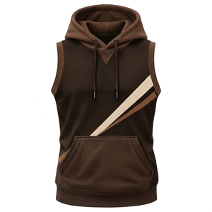 Chaleco Deportivo Personalizado de Algodón Transpirable para Hombre, Sin Mangas, con Capucha, para Gimnasio, Fitness, Culturismo, Color Negro - Product Image 1