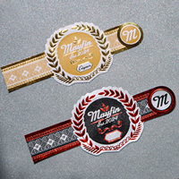 Étiquettes autocollantes personnalisées pour cigares, holographiques, gaufrées, imprimées UV, estampées or, plaquées argent, imperméables, résistantes à l'huile, avec logo