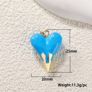 Colgante <span class=keywords><strong>en</strong></span> forma de corazón de lava Accesorio de bricolaje con cristal rojo Mini y tamaños grandes Colgantes y dijes de moda - Product Image 2