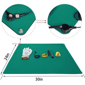 Custom Thick Reclaimed Green <strong>Anti</strong>-fatigue Floor Mat <strong>Anti</strong>-slip Workbench 2-Layer <strong>Anti</strong> <strong>Static</strong> ESD Antistatic Mat 1m X 3m - Product Image 5