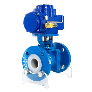 Válvula de bola de acero fundido eléctrico a prueba de explosiones, revestida con PTFE, para el manejo de líquidos químicos - Product Image 5