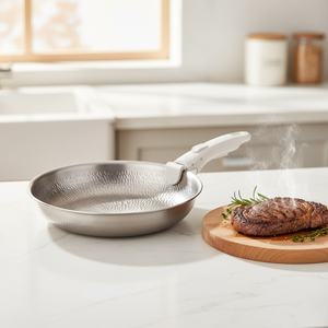 <span class=keywords><strong>Sartén</strong></span> antiadherente de titanio martillado profesional con <span class=keywords><strong>mango</strong></span> desmontable para cocinar, compatible con inducción. - Product Image 5