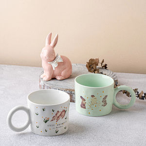 पशु सिरेमिक मग, जंगली मिट्टी के निशान के साथ मिट्टी के बरतन, घर के लिए प्रकृति से प्रेरित कप - Product Image 4