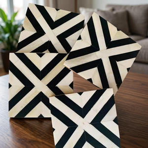 Wholesale Best Price Real Camel Bone Inlay Design Glass Coaster <b>Set</b> <b>Square</b> <b>Square</b> Pad Table Best Quality India's Humran Export - Product Image 2