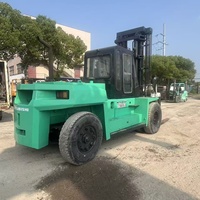 Chariot élévateur diesel Mitsubishi d'occasion au meilleur prix, chariot élévateur pour pavés extérieurs, 15 tonnes, hauteur de levage 4 m, garantie 1 an, bonne qualité