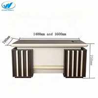 Bureau de direction moderne en bois de luxe avec surface double couche traitée anti-taches pour bâtiment administratif