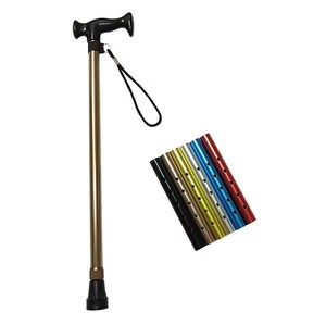 Bastón telescópico ajustable de aleación de aluminio con punta de goma para personas mayores, soporte para caminar, bastón extensible de 3 secciones - Product Image 1