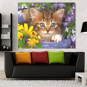 ダイヤモンドペインティングツリーフルドリルペインティングアートウォールキャンバス5dDIYダイヤモンドと絵の鮮やかな猫 - Product Image 2