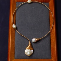 2024 nouveau Design 14K plaqué or collier pour femmes tissé à la main perles baroques d'eau douce naturelles perles pour mariage