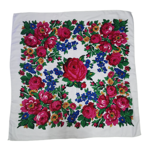 Écharpe traditionnelle pour femmes de 110*110 CM, châle enveloppant, franges, écharpe pour le cou et la tête, écharpe rétro, poncho floral imprimé - Product Image 5