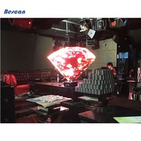 Cabina portátil con forma de diamante personalizada, pantalla LED para club nocturno