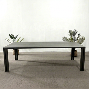 Modern <b>Outdoor</b> Aluminum Lounge Sofa Set with Dark Gray Frame and Light <b>Cushions</b> for <b>Garden</b> Use - Product Image 3