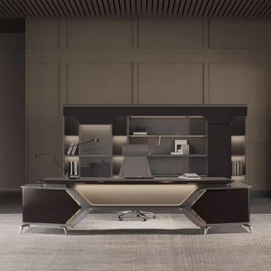 Hiện đại sang trọng điều hành bàn văn phòng cho ông chủ hoặc CEO MDF bàn văn phòng L hình bàn văn phòng và ghế đặt bằng gỗ nội thất văn phòng - Product Image 2