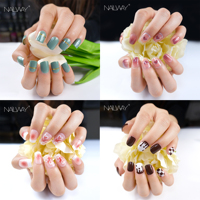 Paquet personnalisé brillant pointe française ABS vente en gros couverture complète 24 pièces de faux ongles presse courte sur faux ongles