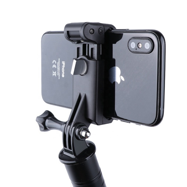 Portable Mobile Phone Mount Clamp Clip Phone Tripod Holder for Gopro Selfie Stick Connection Camera Bracket