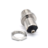Connecteur femelle DC en cuivre 5521 5525 avec filetages pour fixation, transmission d'alimentation 12V 5A