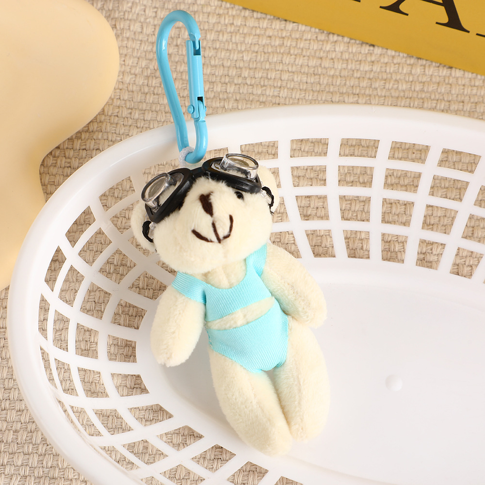 พวงกุญแจตุ๊กตาหมีสีฟ้าอ่อน