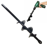 Outils de jardinage en acier au carbone pour le sol, tarières, forets hélicoïdaux et embouts de tarière spirale