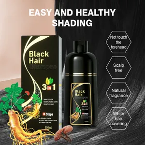 In magazzino 3 in 1 migliore a base di erbe cina veloce magica ammoniaca libera copertura grigio colorante per capelli Ginseng nero Shampoo