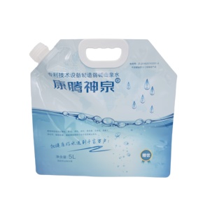 Bolsa de 5L de gran capacidad para agua mineral y vodka, apta para uso alimentario, con asa, sellado térmico, portátil, reutilizable, a prueba de fugas, reciclable y con soporte para beber. - Product Image 2