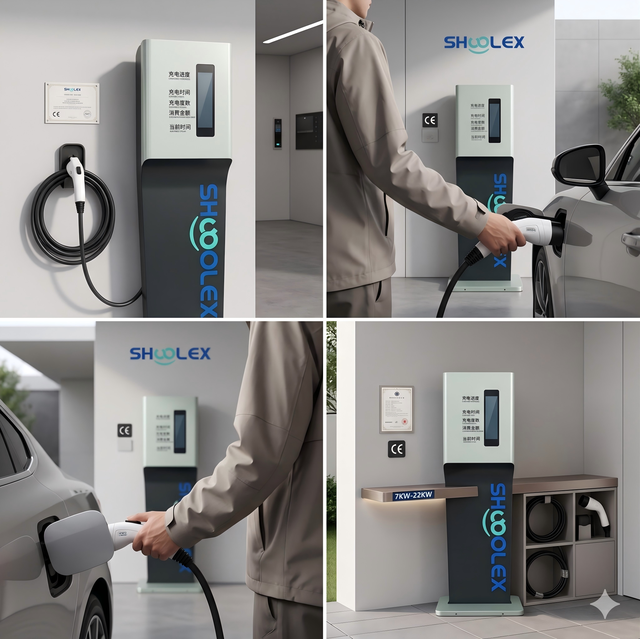 Ready to Ship SHUOLEX Fast Charge 22kW Wallbox Type 2 EV Charger Three Phase 32A IP54 OCPP2.0 Home Use