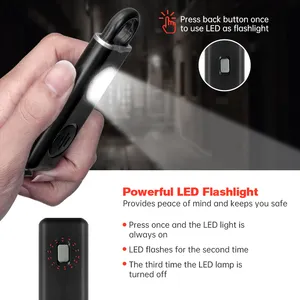 Keychain Security Mini Panic Self Defense Emergency Siren Safety Personal Alarm Keychain With Led Light For Women