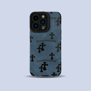 เคสโทรศัพท์มือถือ iPhone 17 Pro Max ลายกากบาทโครเมียมฮาร์ทส์ สีดำ ดีไซน์หนังกลับ ป้องกันการกระแทก ใช้ได้กับ iPhone 16 15 14 13 11 XS 7 8 - Product Image 5