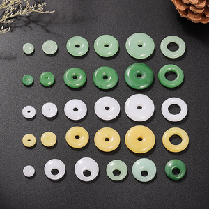จี้แก้วเลียนแบบหยกทรงกลม สีขาว เหลือง เขียว สำหรับสร้อยคอ DIY อุปกรณ์ตกแต่งเครื่องประดับ - Product Image 2