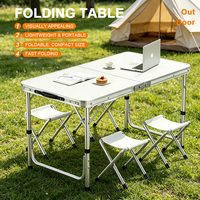 Table et chaises pliantes légères en alliage d'aluminium moderne pour le camping et l'utilisation en parc