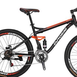 Mountain Bike a sospensione completa <span class=keywords><strong>bicicletta</strong></span> a 21 velocità 27.5 pollici Mens MTB freni a disco arancione - Product Image 4