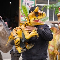 Marionnette à main Small Bay : Dinosaure animatronique 3D réaliste avec mouvements et sons pour enfants et parcs d'attractions