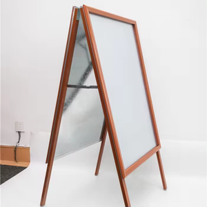 Grainy 32MM Poster Stand Aluminio Madera Color <span class=keywords><strong>Pavimento</strong></span> Signo A-board Indoor Display Sign - Product Image 1