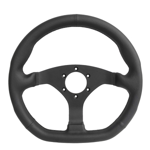 Volant de course perforé en cuir 320 mm, 3 branches, cadre en aluminium noir, universel 6 boulons pour voitures de performance et simulateurs de course - Product Image 2